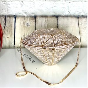 Gold diamond clutch